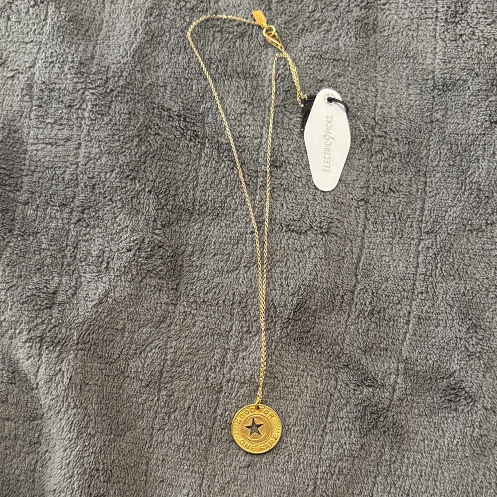 NWT Electric Picks Gold Goodnight Moon Necklace